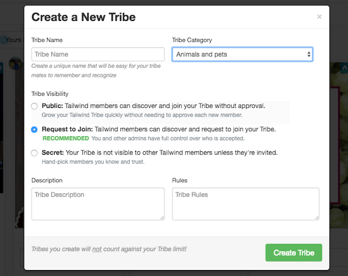 Create a New Tailwind Tribe Screen